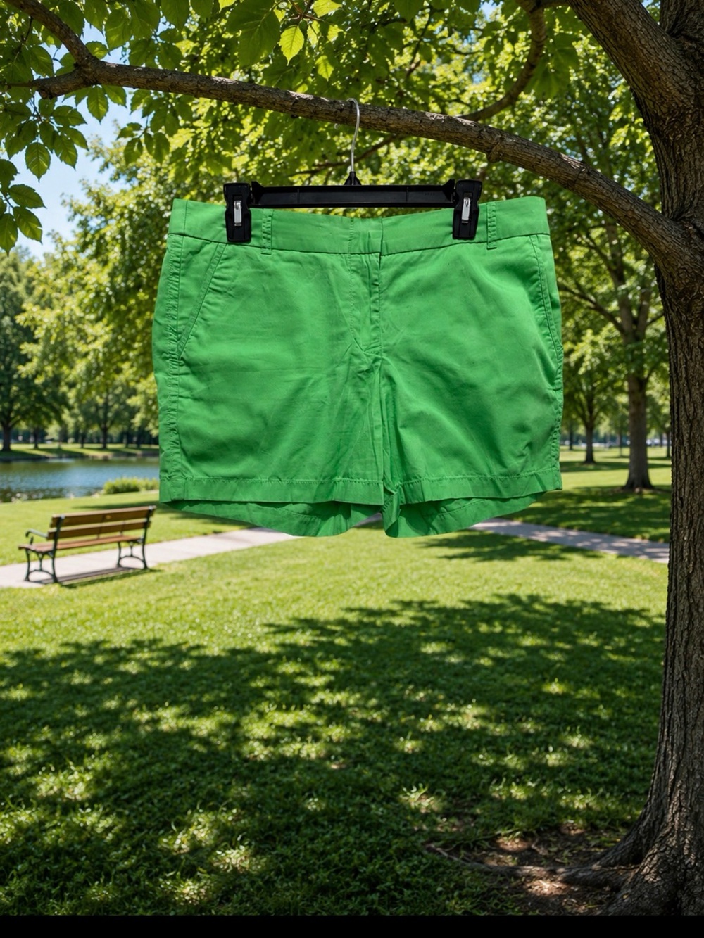 J. Crew Bright Green Cotton Chino Shorts size 12